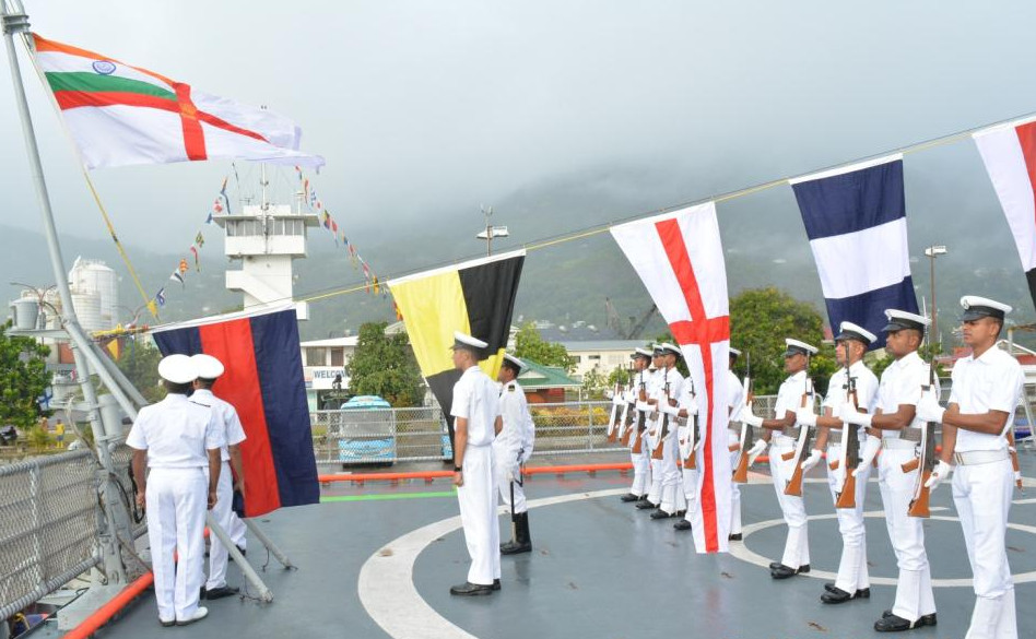 INS Trikand at Port Victoria on Seychelles National Day