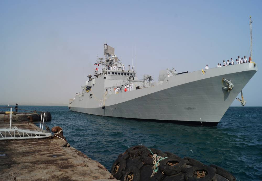 INS Trikand Entering Djibouti Harbour