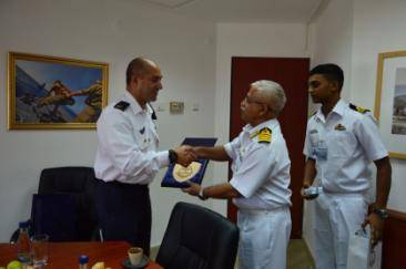 INS Trikand Presenting Ship Crest to Commander, Haifa Naval Base