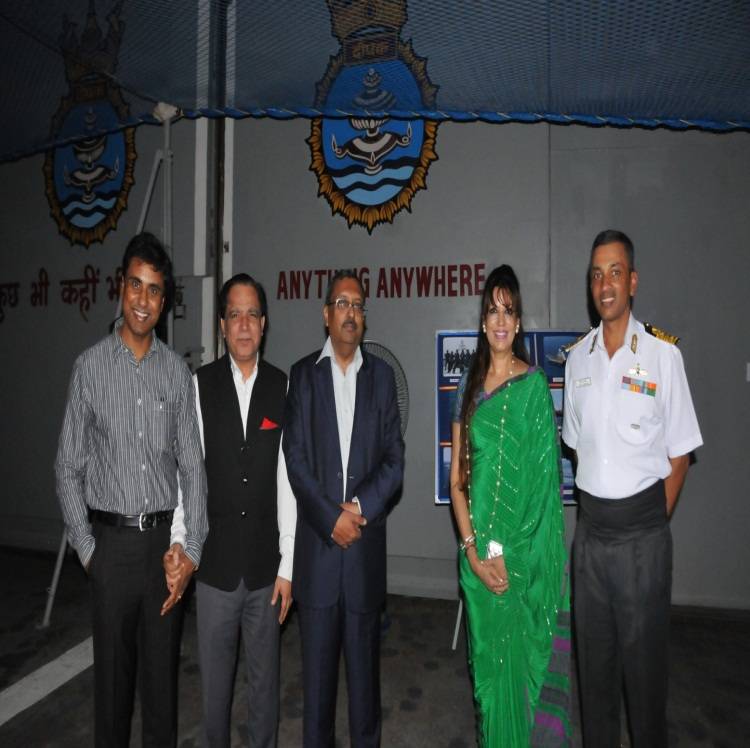 His Excellency Ambassador Mr TP Seetharam and Mr Anurag Bhushan, Consul General During Reception onboard INS Deepak