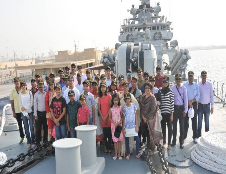 Visit by Staff and Family Members of Indian Consulate onboard Delhi at Dubai