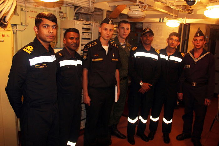 IN personnels onboard Russian Ship Varyag
