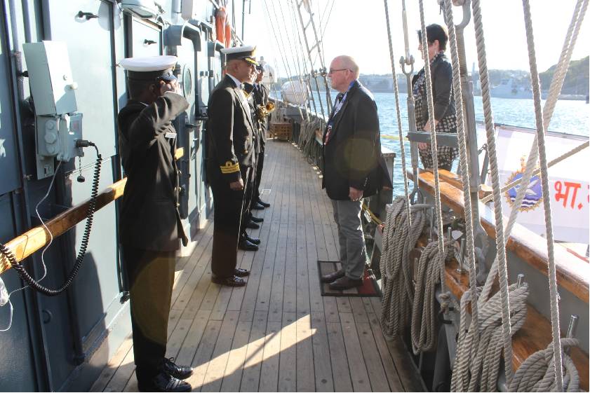 Recieving Guests Onboard for Reception