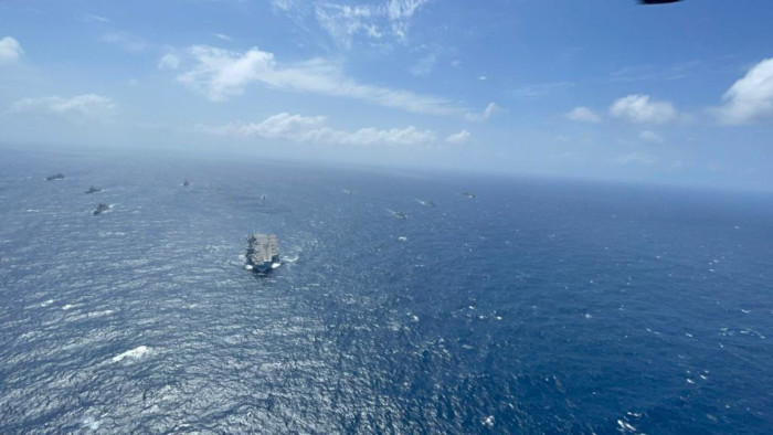 Indian Navy Exercises with Royal Navy Carrier Strike Group 