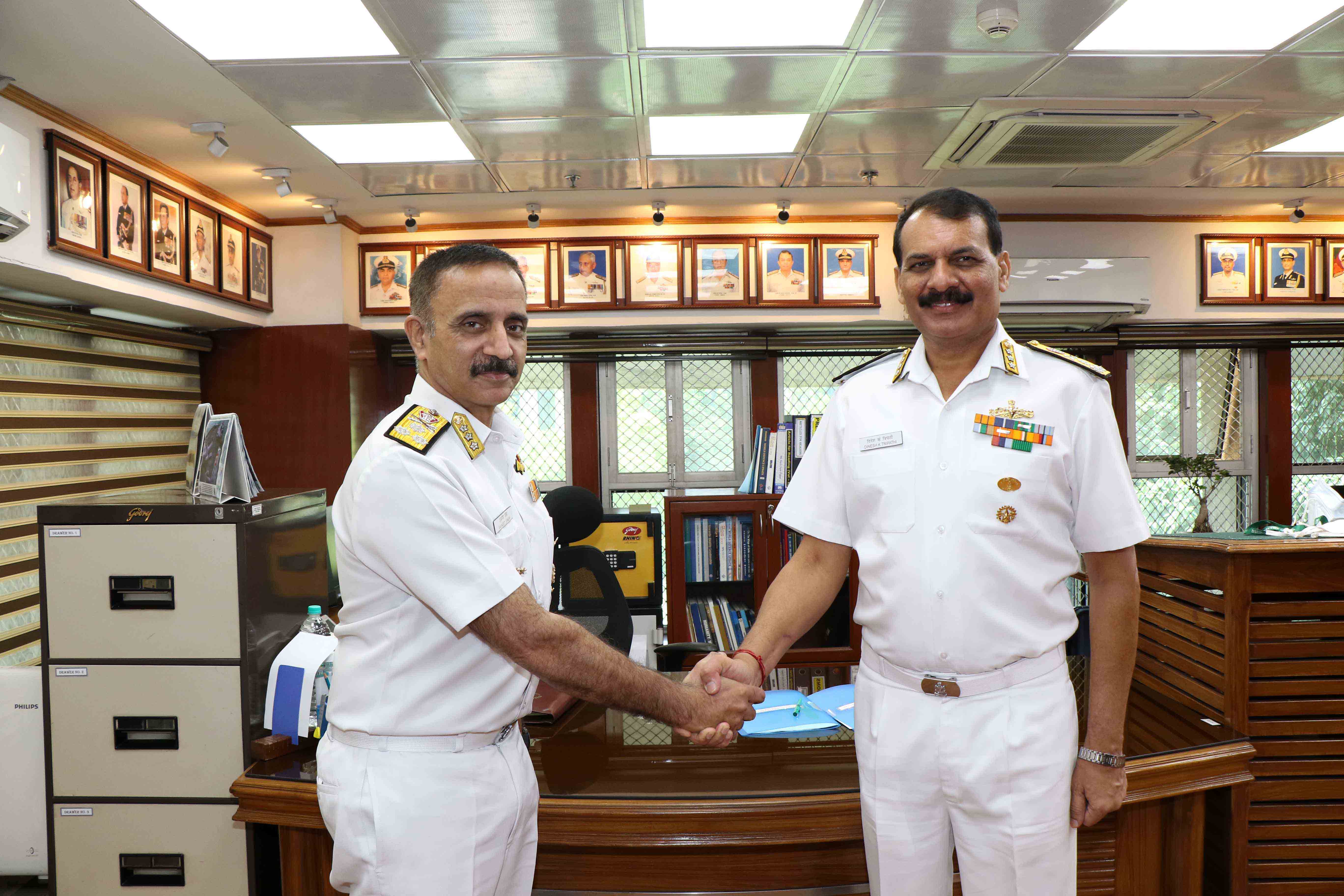 Vice Admiral Dinesh K Tripathi, AVSM, NM Assumed charge as Chief of Personnel