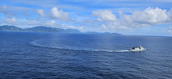 INS Sunayna Enters Port Victoria Seychelles 