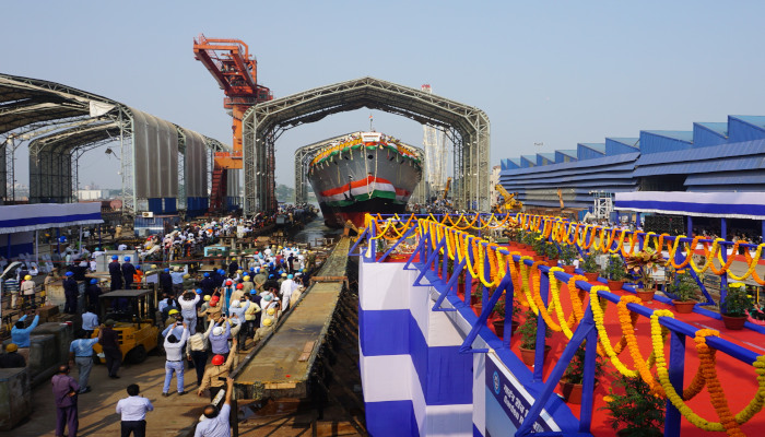 Launch of 2nd Project 17A Ship ‘Himgiri’