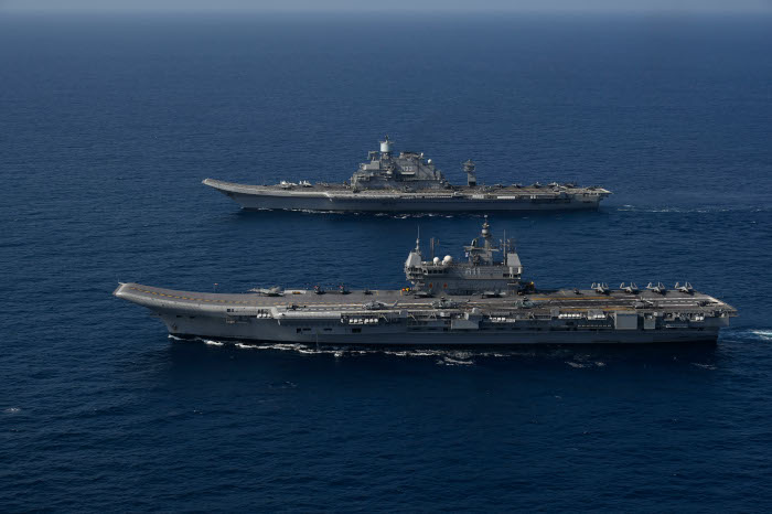 Combined operations of INS Vikramaditya and INS Vikrant | Indian Navy