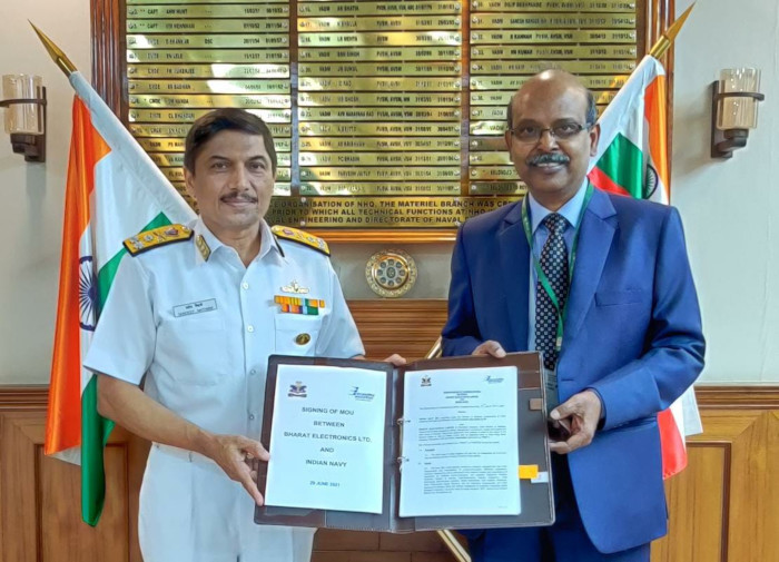 प्रौद्योगिकी ऊष्मायन फोरम (टीआईएफ) के लिए भारतीय नौसेना और मेसर्स बीईएल के बीच एमओयू