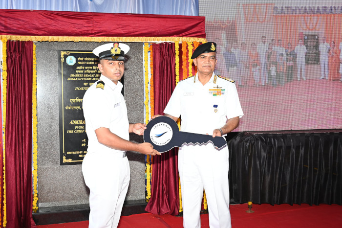 Inauguration of Naval Pier And Residential Accommodations by Admiral R Hari Kumar, Chief of The Naval Staff at Naval Base Karwar as Part of Project Seabird Phase IIA