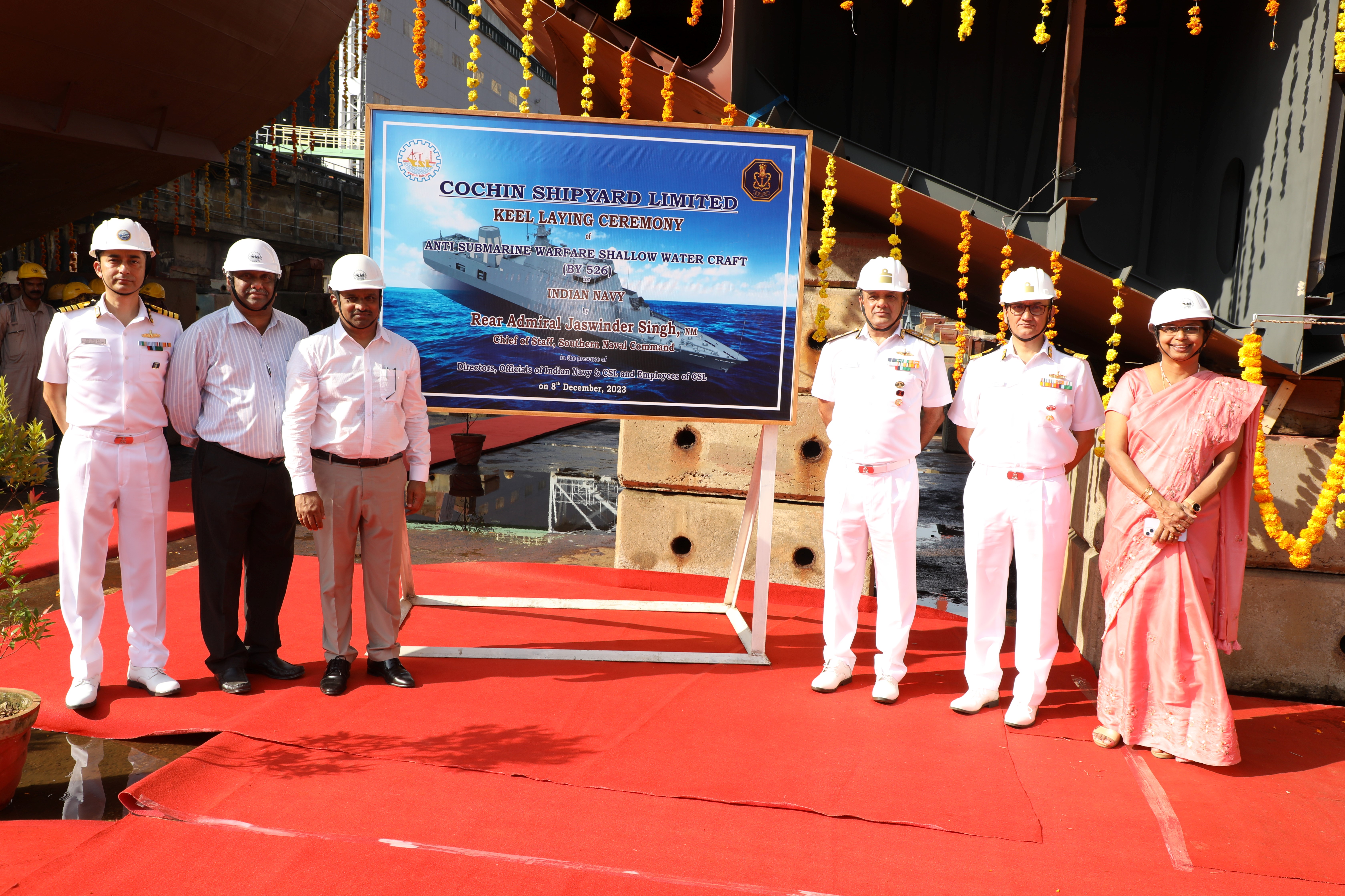 Keel Laying Of Fourth Ship (By 526, Malpe) And Fifth Ship  (By 527, Mulki) Of Asw Swc Project At Csl, Kochi On 08 Dec 23