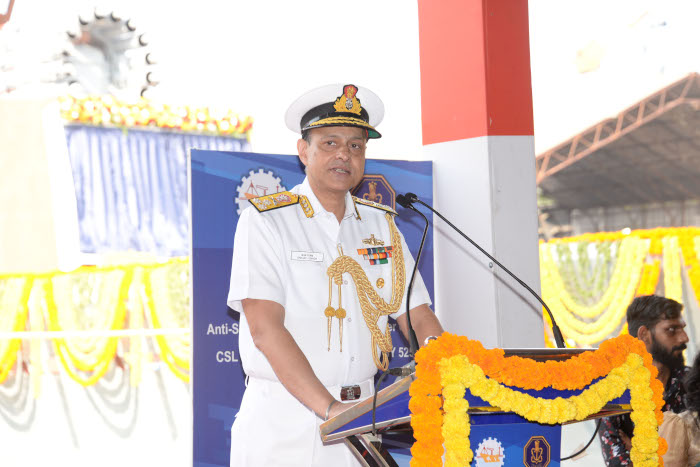 Simultaneous launch of ‘Mahe, Malvan and Mangrol’, first three ships of ASW SWC(CSL) project on 30 Nov 23 at CSL, Kochi