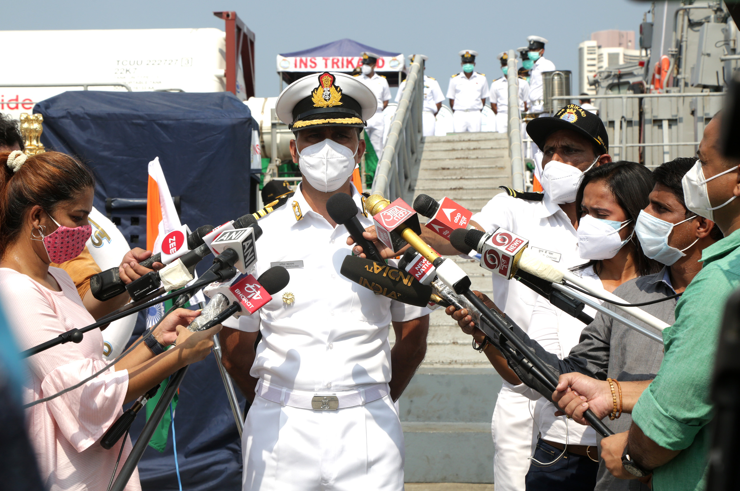 Indian Naval Ship Trikand Arrives at Mumbai as Part of OP Samudra Setu II