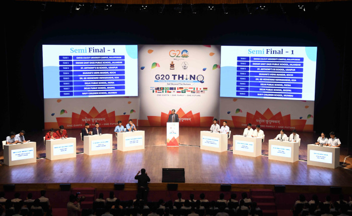 जी.20 थिंक प्रश्नोत्री प्रतियोगिता के नेशनल सेमी-फाइनल का समापन आठ एलीट टीमों के  साथ हुआ