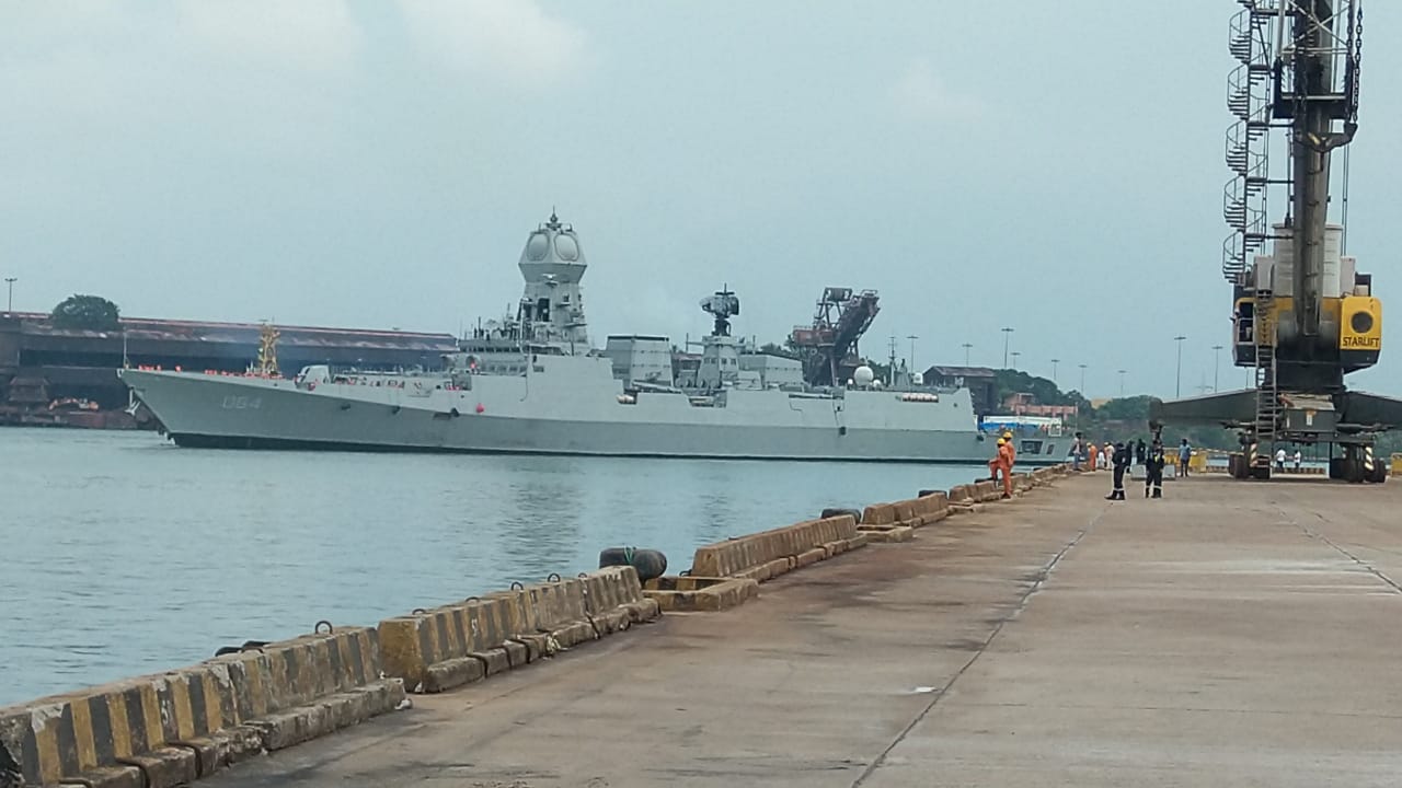 Indian Naval Ships Kochi and Tabar Arrive at New Mangalore Port Carrying Critical Medical Stores