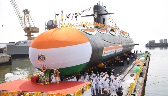 Launch of Fourth Scorpene Class Submarine - Vela