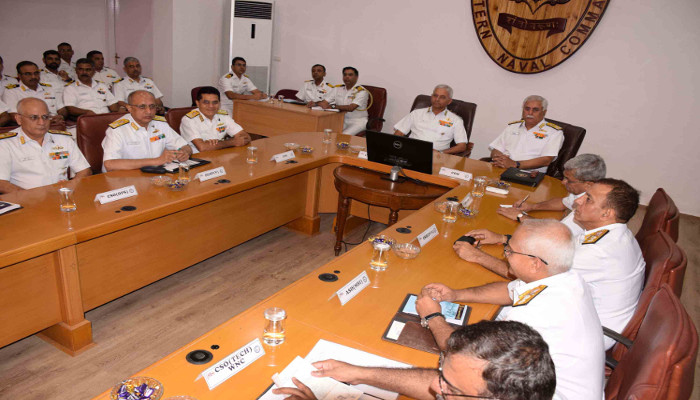 Indian Navy Reviews Refit of Ships and Submarines and Infrastructure Buildup at Headquarters Eastern Naval Command, Visakhapatnam
