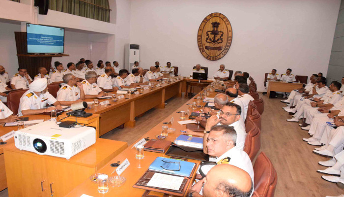 Indian Navy Reviews Refit of Ships and Submarines and Infrastructure Buildup at Headquarters Eastern Naval Command, Visakhapatnam