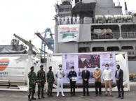  	Mission Sagar - Indian Naval Ship Airavat arrives at Jakarta, Indonesia to deliver Medical Supplies