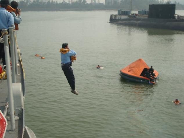 Survival Drill A Jump for the Life Raft